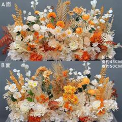 新款婚庆大款地排花绢花成品装饰尤加利花排台路引婚礼花艺