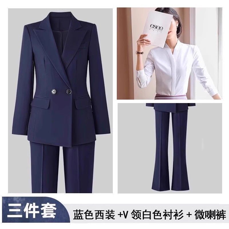 西装套装女职业正装大学生公考面试工作服气质高级感黑色西服外套|undefined