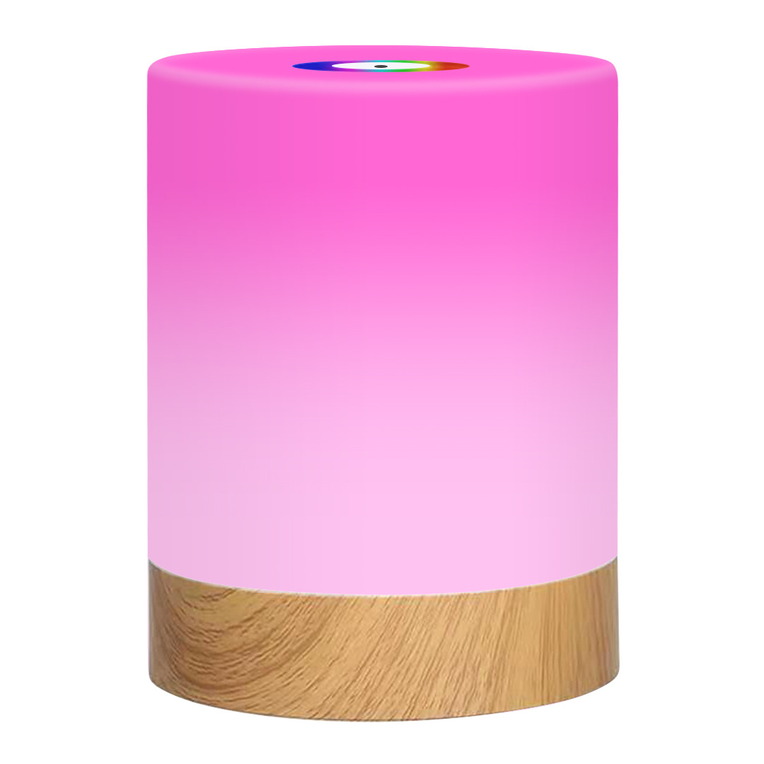 led七彩创意木纹充电小夜灯V3  创意小夜灯usb 触摸充电USB台灯|ms