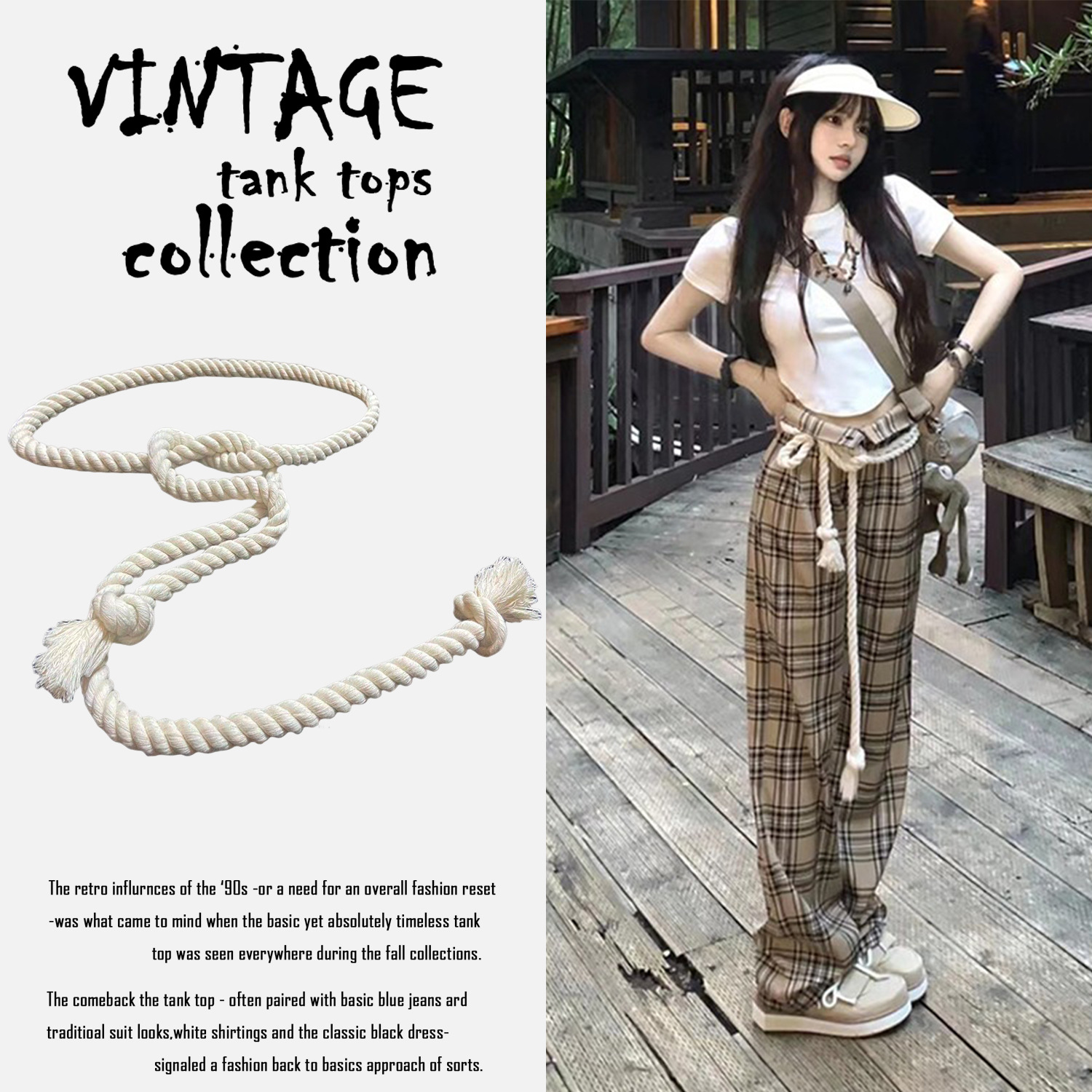Trend solar system personality weave Hemp rope belt New products Cotton decorate Sense of design A small minority Versatile Waist chain