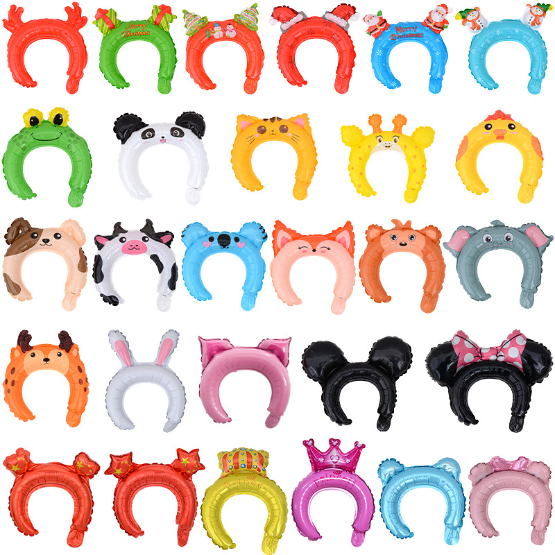 Globos inflables con forma de diadema para niños, famosos en Internet, regalos promocionales para escanear códigos QR, animales de dibujos animados, globos de aluminio para el Día Nacional