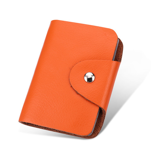 Cross-border genuine cowhide card holder large capacity card slot card case bank credit card party card bag gift promotion print LOGO