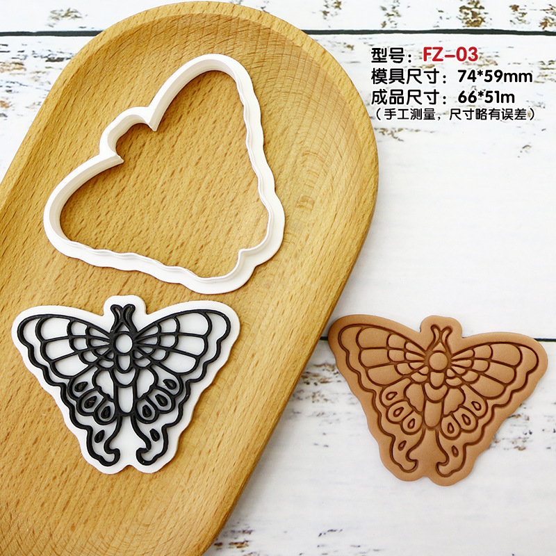 Molde de galletas de pez mariposa para fiesta de horneado DIY molde de flip 3D estereoscopio de prensa molde de corte de galletas de helada