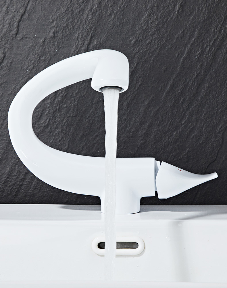 New cross-border black and gold all-copper washbasin, creative faucet, personalized hot and cold water top basin and bottom basin faucet Item Picture