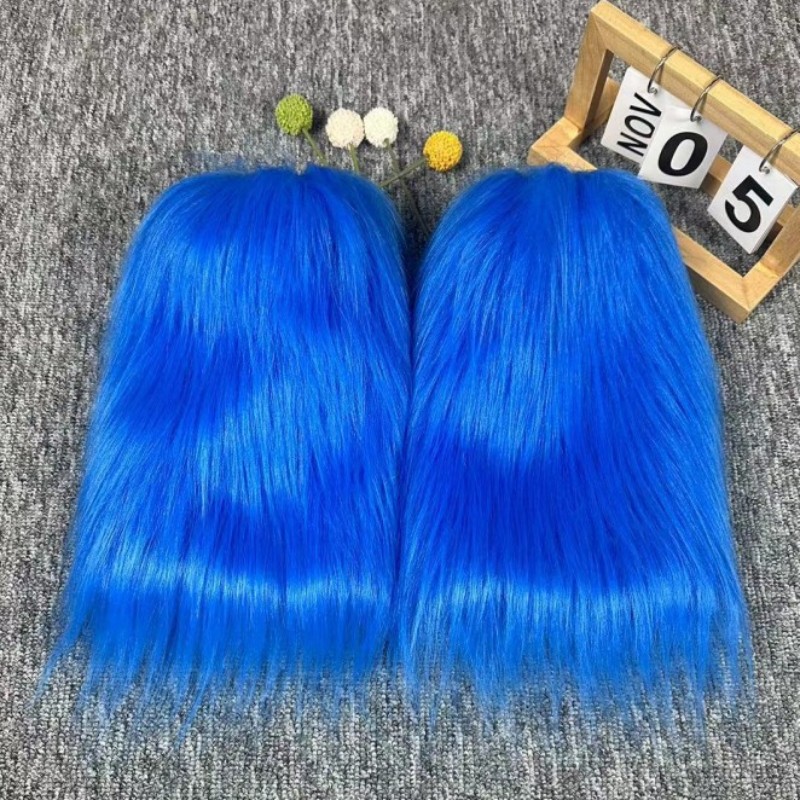 Imitation fur foot cover warm fur shoes cover pile socks fur leg socks cover women's autumn and winter thickening anti-cold socks long hair 