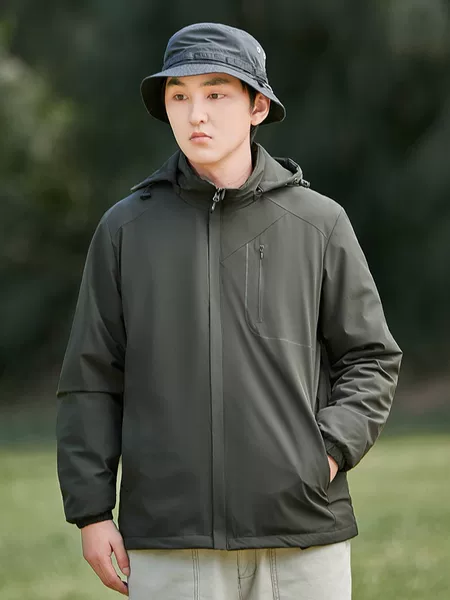 2026 Autumn/Winter Men's Warm Business Casual Versatile Cotton Jacket, Oversized, Hooded, Stand Collar, Thin Cotton Jacket for Men