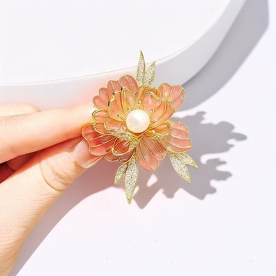 Light Luxury Enamel Peony: Yaxa sancaqları