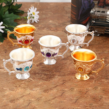 2021新款复古欧美微奢饮酒杯创意设计感餐厅一口杯金属工艺装饰品