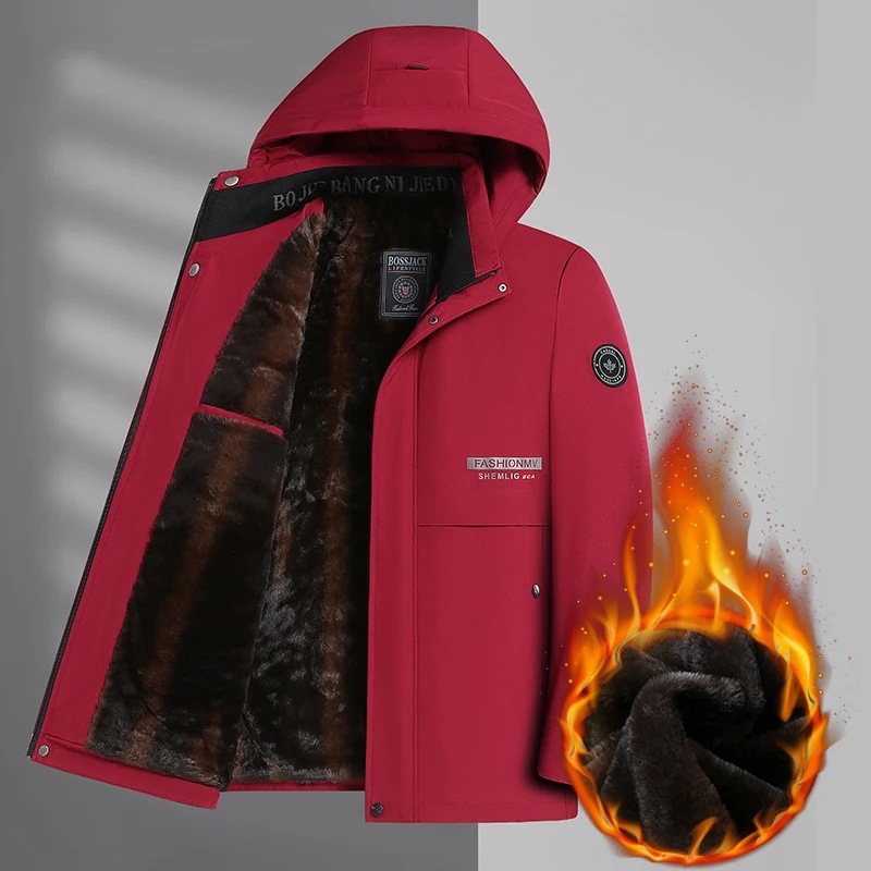 Chaqueta Acolchada de Algodón para Hombre de Poliéster Engrosado para Invierno