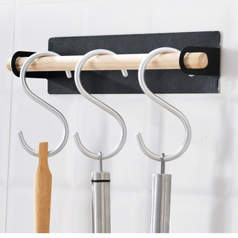 Super Practical Kitchen Supermarket Back Hook, Traceless Nail-free S-shaped Hook, Crossbar Aluminum Alloy, Strong and Convenient