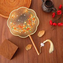 双面苏绣团扇八瓣古风刺绣汉服苏绣扇子手工刺绣古典舞蹈道具圆扇