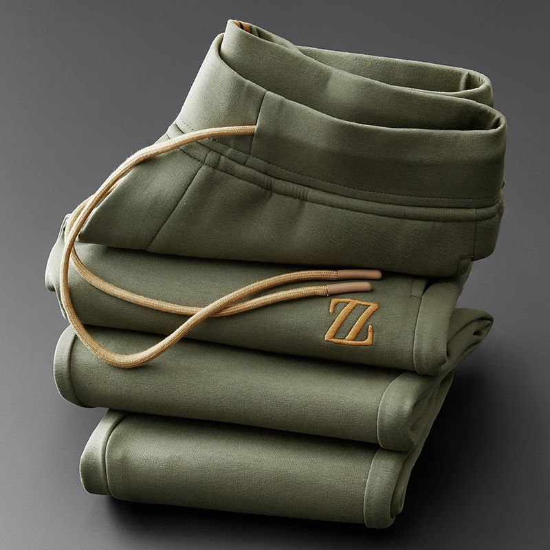 Light luxury simple ankle-tied sports pants men's slim fit fashionable brand embroidered letter sweatpants 2023 spring and autumn men's casual trousers