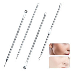 雙頭粉刺針四件套挑痘痘暗瘡針面部美容工具 不鏽鋼美容針套裝