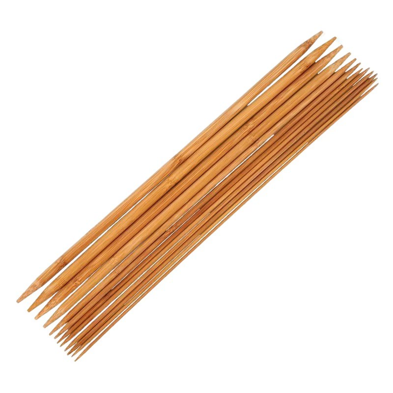 Трансграничные поставки бамбуковых игл карбонизированные двойные остроконечные иглы для свитера полный набор готовых вязальных инструментов производители головок для вязания крючком оптом