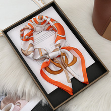 薄款小众春夏70仿真丝丝巾元气百搭高级小领巾伴手礼批发小方巾女