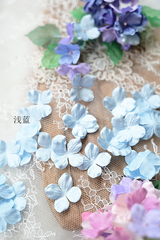 B6 ホットフラワー造花サテン立体プリーツフラワーアクセサリー DIY 手作りベビー服花材アジサイの花びら|undefined