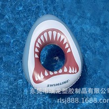 厂家生产做企鹅 PVC鲨鱼游泳圈 水上充气儿童游泳圈 大鲨鱼坐圈