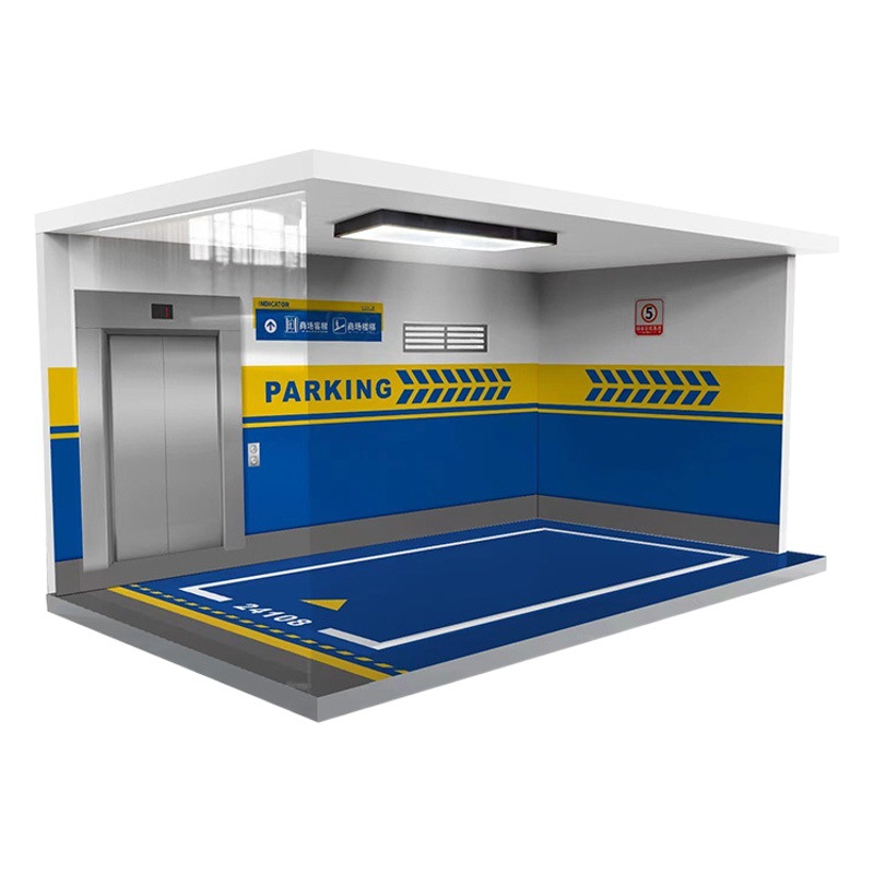 Comercio exterior al por mayor garaje transfronterizo con luces auto-instalado PVC aparcamiento adecuado para 1:18 montado adornos de pared de fondo