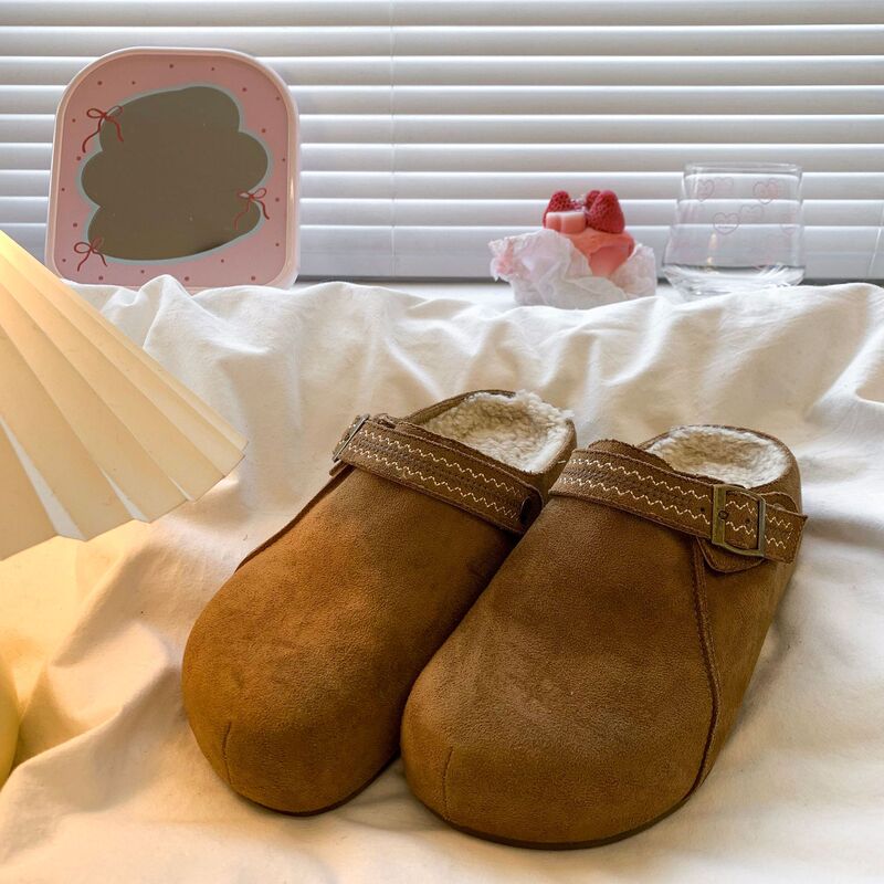 2025 New Winter Thick-Soled Cotton Shoes, Snow Boots, Boken Half Slippers, Baotou Outing Student Cotton Slippers, Fur Slippers 2025 New Winter Thick-Soled Cotton Shoes, Snow Boots, Boken Half Slippers, Baotou Outing Student Cotton Slippers, Fur Slippers
