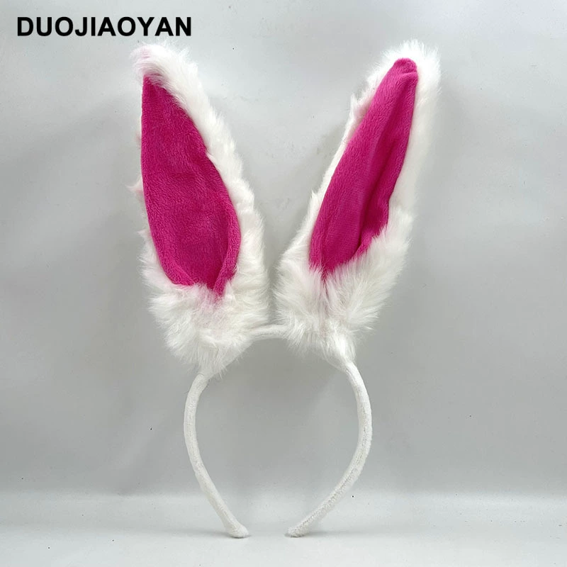 Headband Red Rabbit Lace Ears, Handmade Hair Accessory, High-Quality Graduation Party Style
