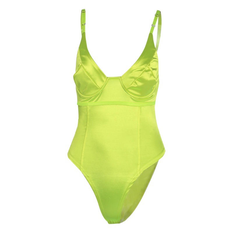80168 nuevo color sólido camisola ropa de mujer Europa y América verano moda chica caliente sexy pecho-halagador mono mujeres