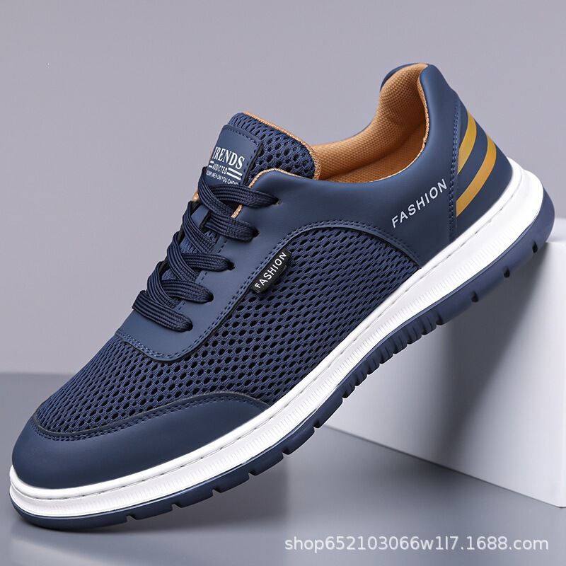 New Breathable Men's Sports Shoes, Fashionable and Versatile, High-Quality Fly-Knit Mesh Casual Shoes, Outdoor Travel Hiking Shoes