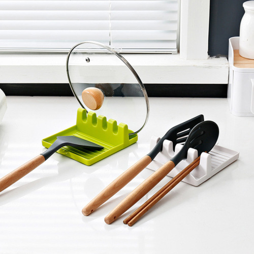 Kitchen multi-functional spatula and spoon storage rack, pot lid holder, kitchen organizer shelf
