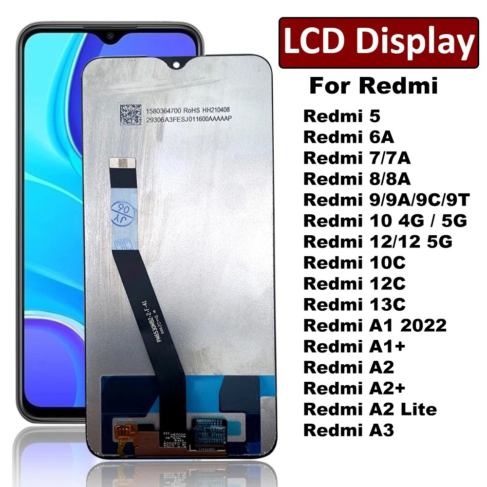 Aplicable a Redmi Redmi 5 / 6 / 7 / 8 / 9A / 9C / 10C / 12C / 13C A1 / A2 Asamblea de pantalla LCD para teléfono móvil
