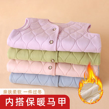 秋冬款儿童马甲男女童外穿加绒加厚保暖背心婴儿内搭宝宝保暖坎肩
