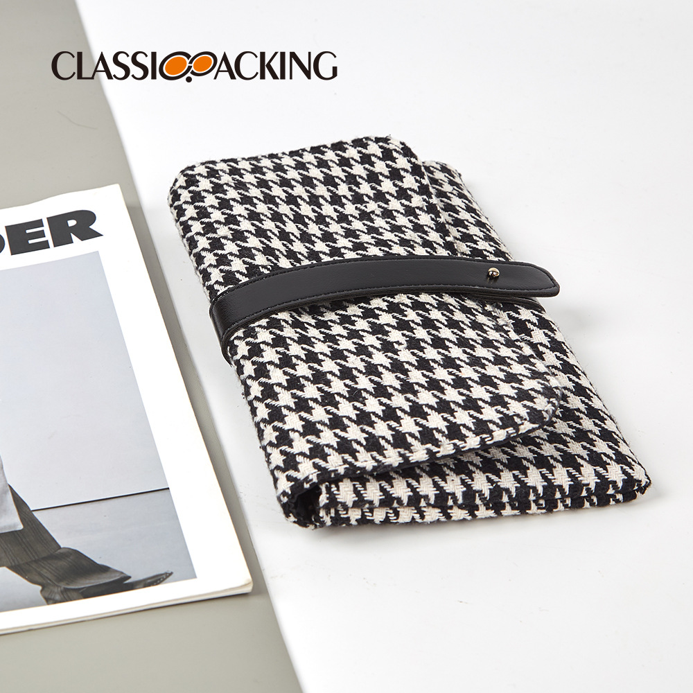 Bolso de alto grado del todo-fósforo de las mujeres del embrague de aspecto alto bolso multifuncional del almacenamiento del houndstooth bolso de la identificación del monedero de la moneda