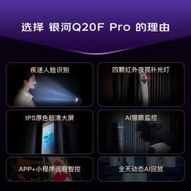 凯迪仕智能锁Q20F Pro可视猫眼大屏指纹锁人脸全自动智能门锁银河