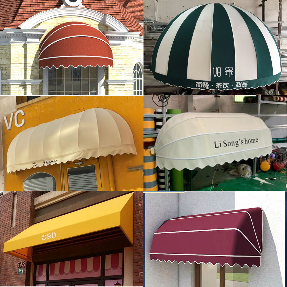 别墅雨棚可伸缩户外蓬阳台窗户防折叠遮阳棚梯形法式弧形半垒德株