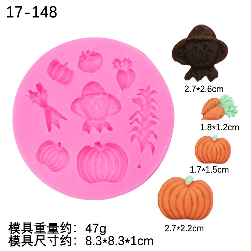 Navidad Halloween decoración silicona fondant molde DIY hornear pastel decoración chocolate arcilla epoxi molde