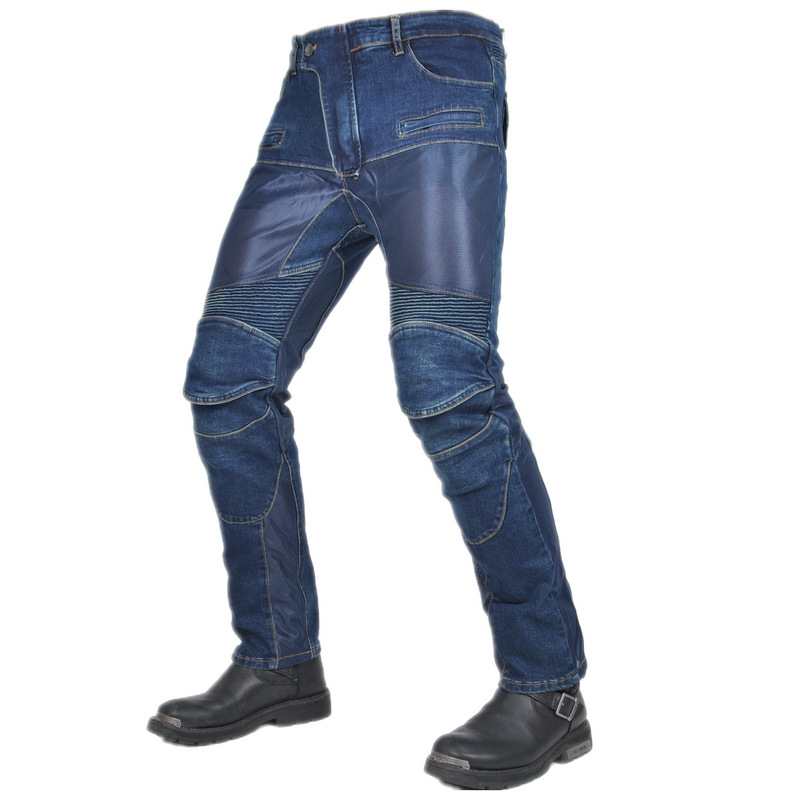 [Transpirable] Jeans de motocicleta hombres y mujeres malla de verano transpirable locomotora elástica resistente al desgaste