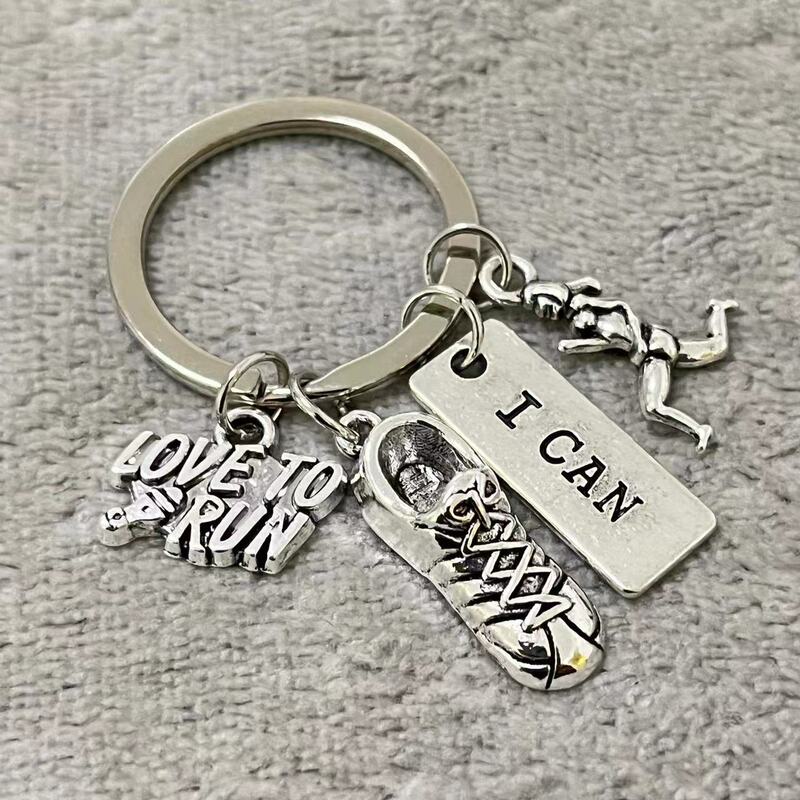 Love to Run Runner I Can Running Shoes Fitness Accessories Running Enthusiasts Keychain