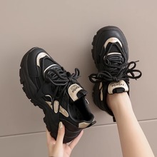 女鞋孕妇增高老爹鞋女春夏2025年爆款网面透气软底帆布鞋女款防滑