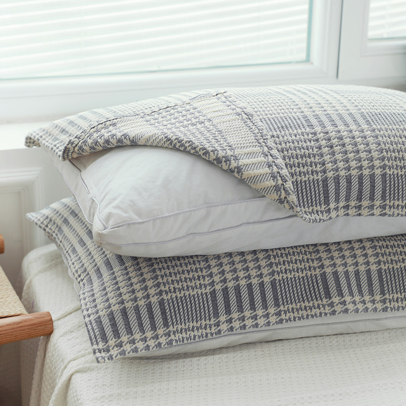 Gauze pillow towel pure cotton pair of high-end boys' anti-head oil…