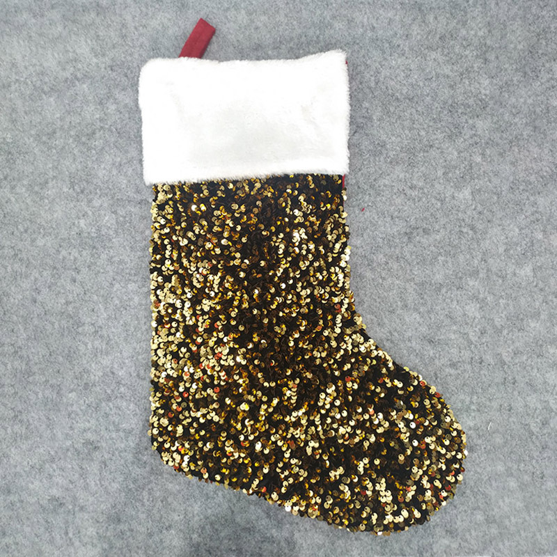 Transfronterizo nuevos suministros de decoración de Navidad con lentejuelas calcetines de Navidad con lentejuelas Rojas bolsa de regalo de Navidad