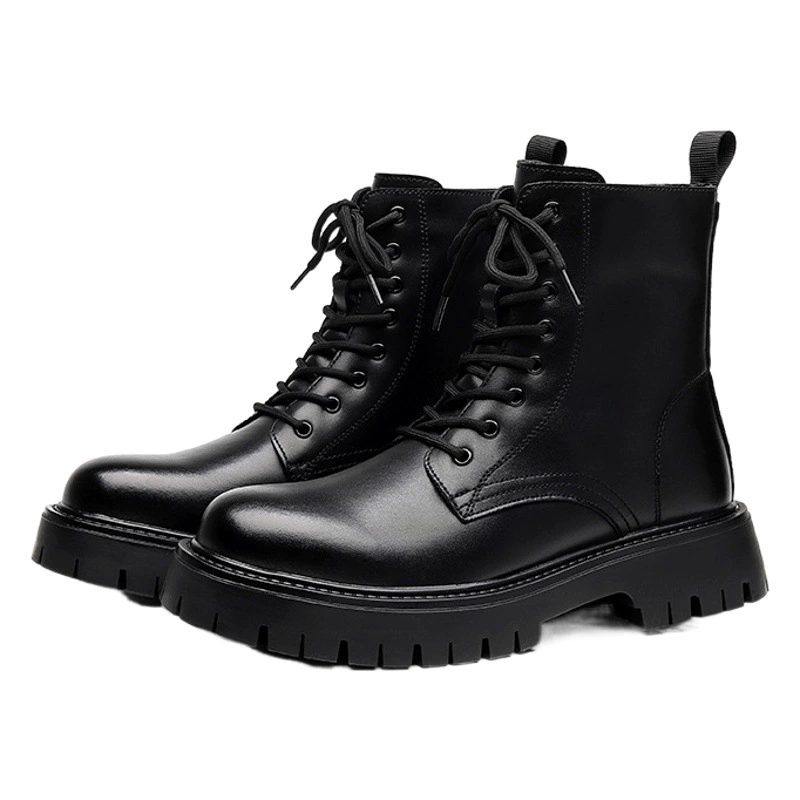 Британская платформа, увеличивающая рост, уличные трендовые Ботинки Челси 2024 осень и зима Новые кожаные сапоги для фотосъемки на открытом воздухе