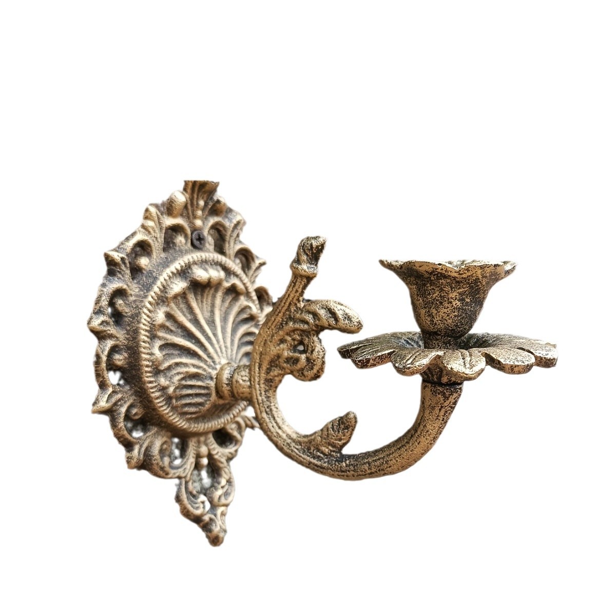 유럽 ??귀족 벽걸이 주철 촛대 청동 오래된 정원 잡화 장식 장식품 촛불 촛대