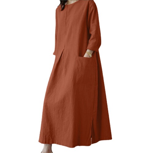 New long-sleeved women's dress with spring round neck elegant dress with women casual and fashionable holiday sundress
