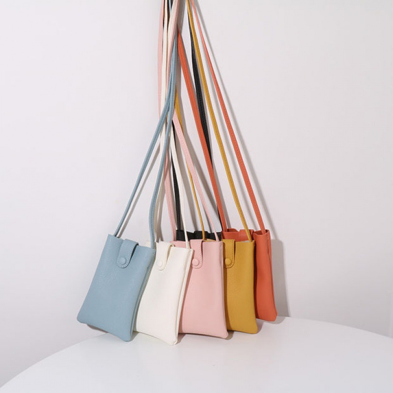 Mobile phone bag Korean Edition Mini Messenger Vertical section light Small Soft leather Mobile phone bag fresh summer Bag