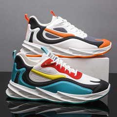 Cross-border men's shoes 2023 spring new blade shoes students color matching trendy running shoes Korean version soft sole sports shoes for men