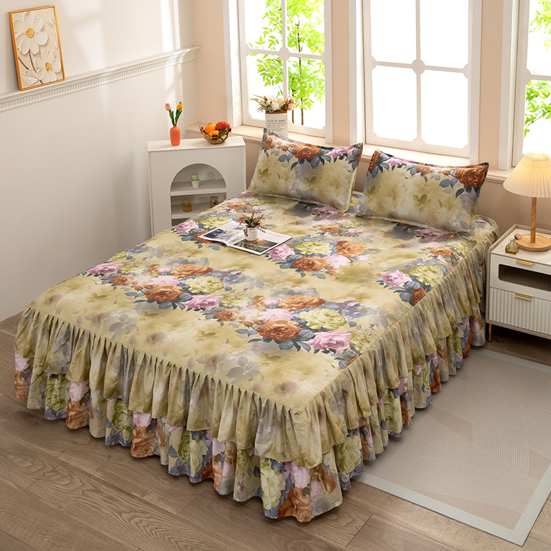 Falda de cama, sábana gruesa, colchón antideslizante agradable para la piel, funda protectora, funda de cama Simmons de una pieza, cama doble de 1,8 m