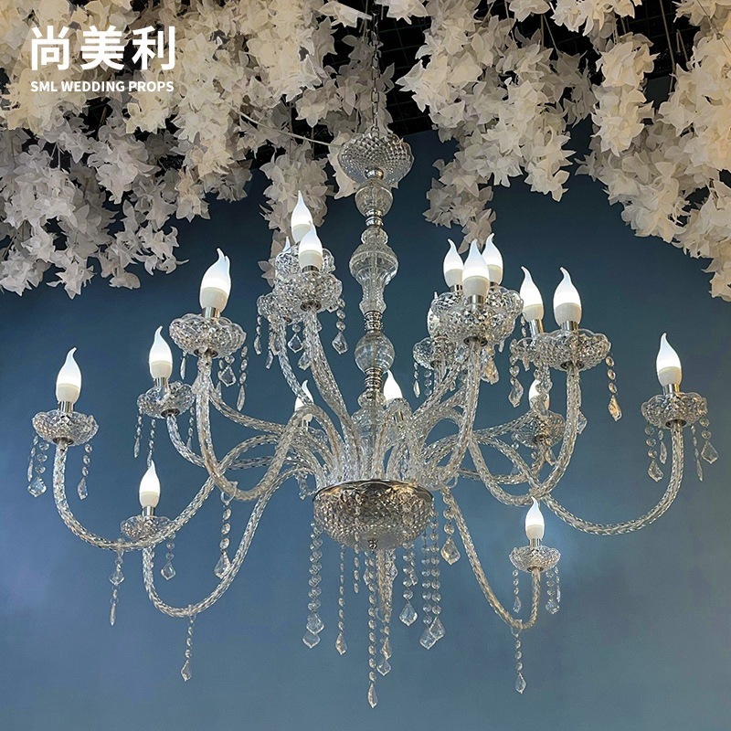 Shangmeili 結婚式結婚式ホール天井クリスタルランプ会場レイアウト小道具ホテル用品ウィンドウアクリルシャンデリア|undefined