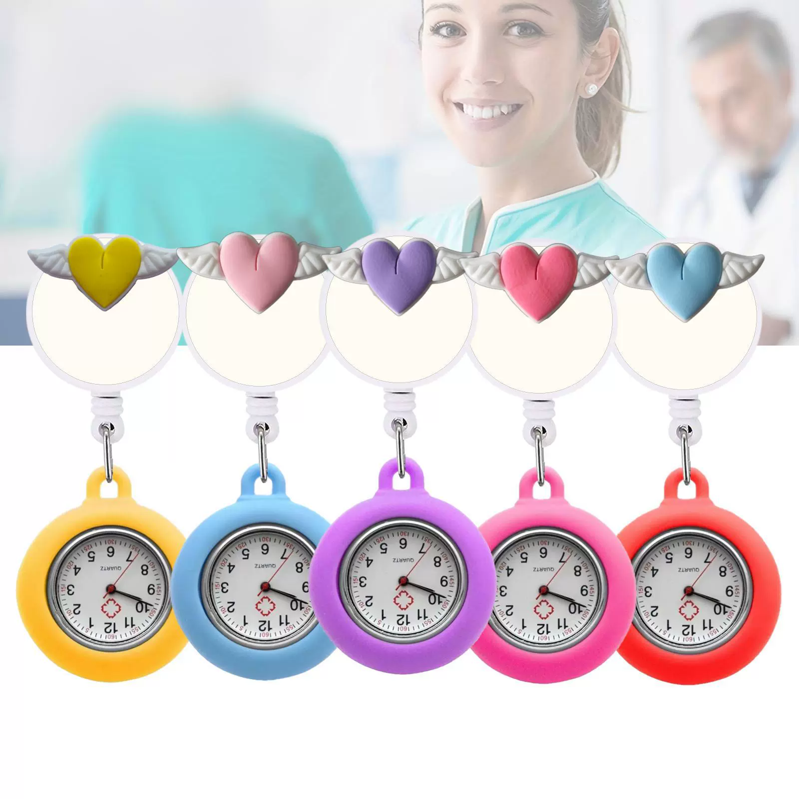 Amazon Love Wings серии висячие часы патч shein телескопический уход Карманные часы мультфильм милый