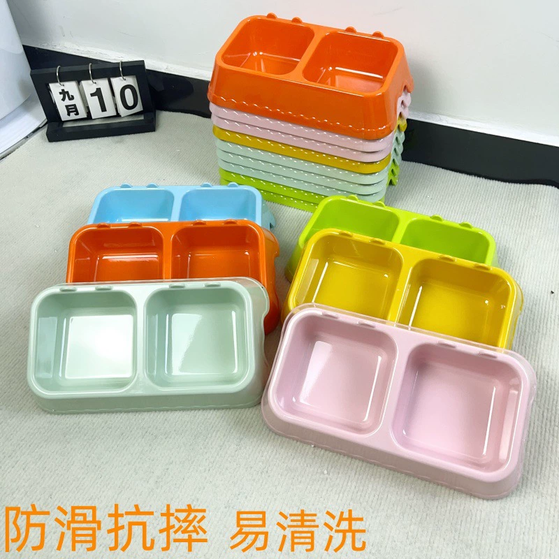 Двойная миска для домашних животных миска для кошек миска для собак миска для собак мидина миска для собак имитация керамического таза для собак