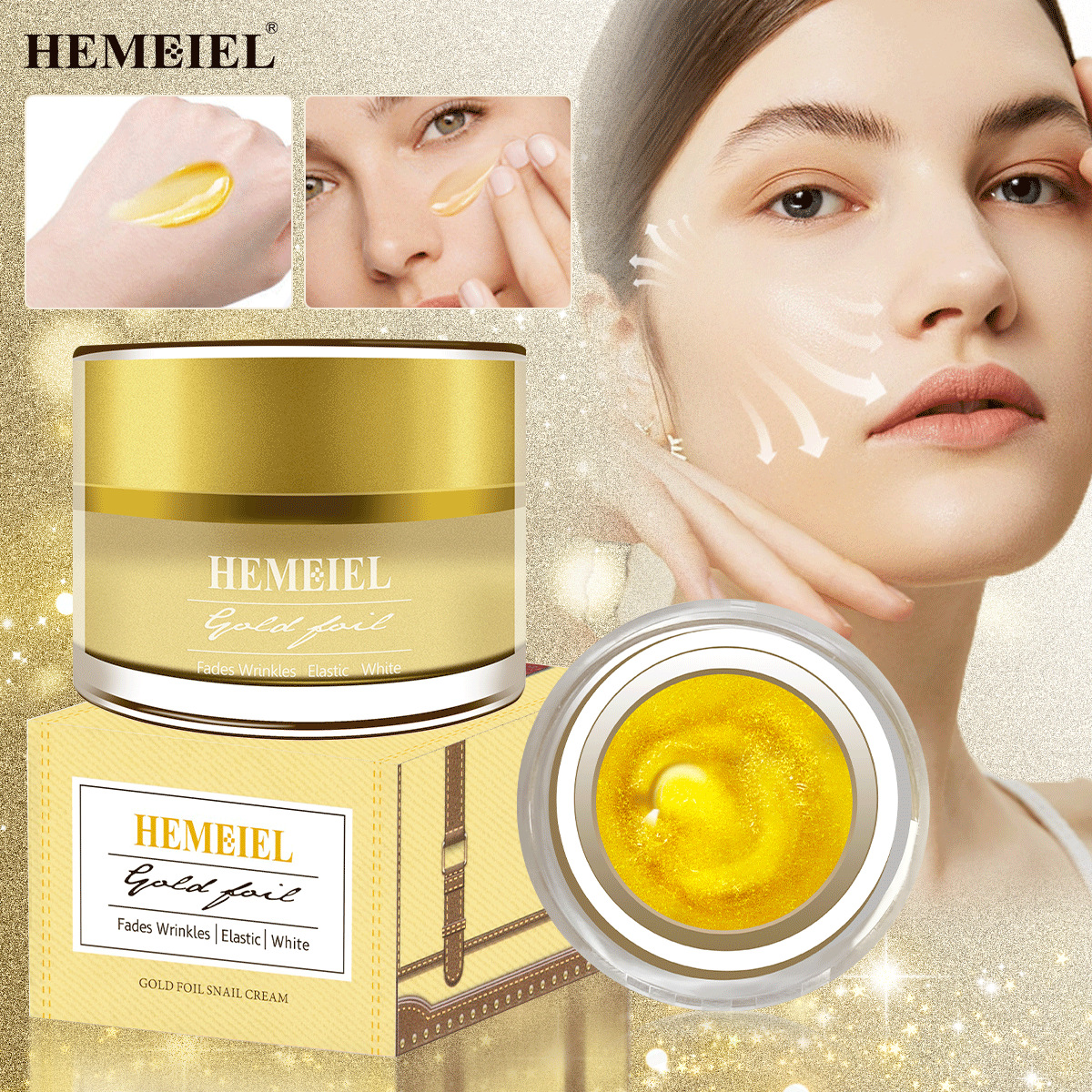 24K Gold Snail Cream Application