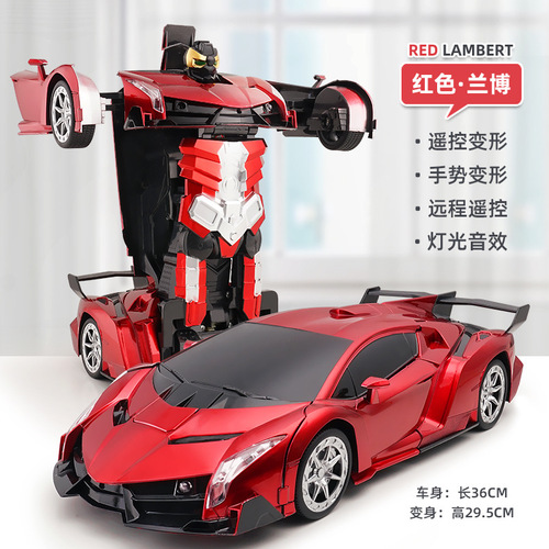 Gesture Gravity Sensing Remote Control One Key Transformation Car Voice Control Metamorphosis Golem Robot Rechargeable Toy 