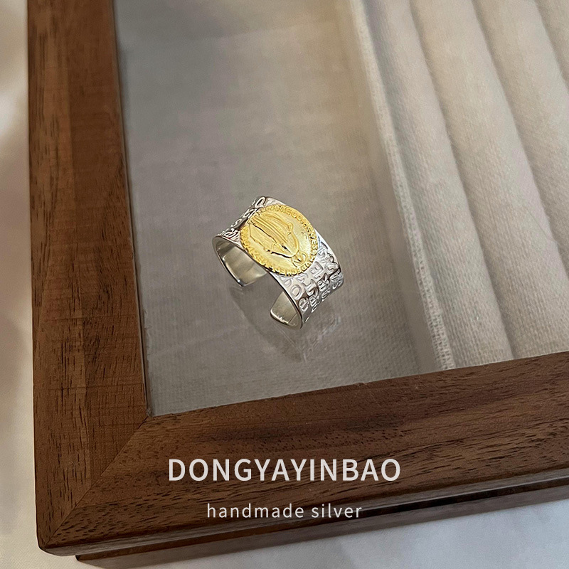 Anello da uomo in argento sterling con lettera design oro_voghion.com